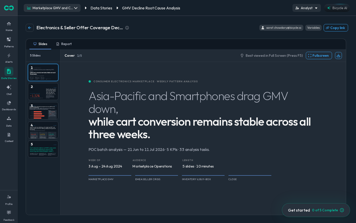 One shared data story for the review