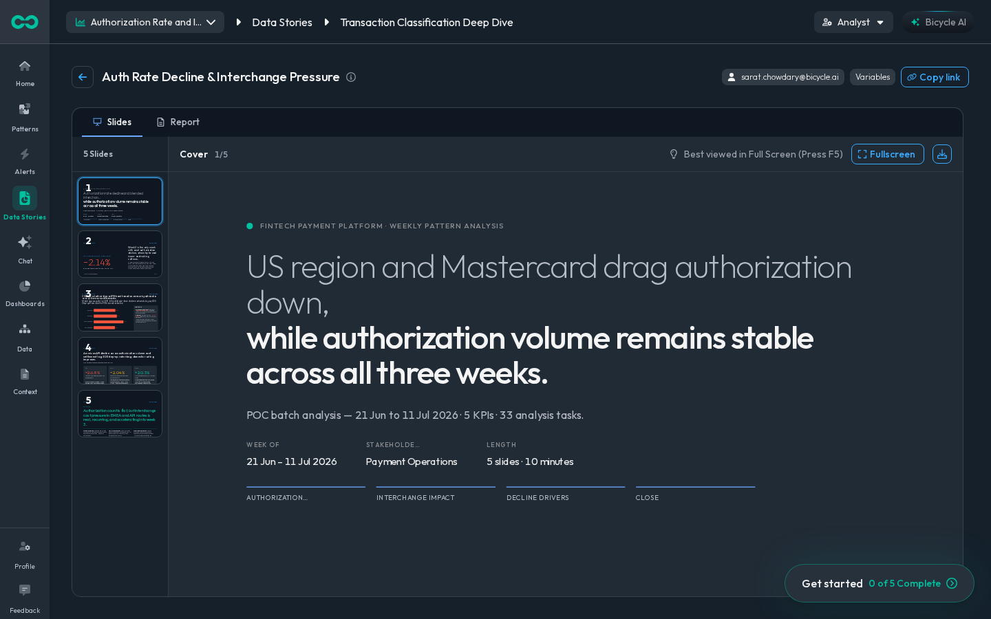 One shared data story for the review
