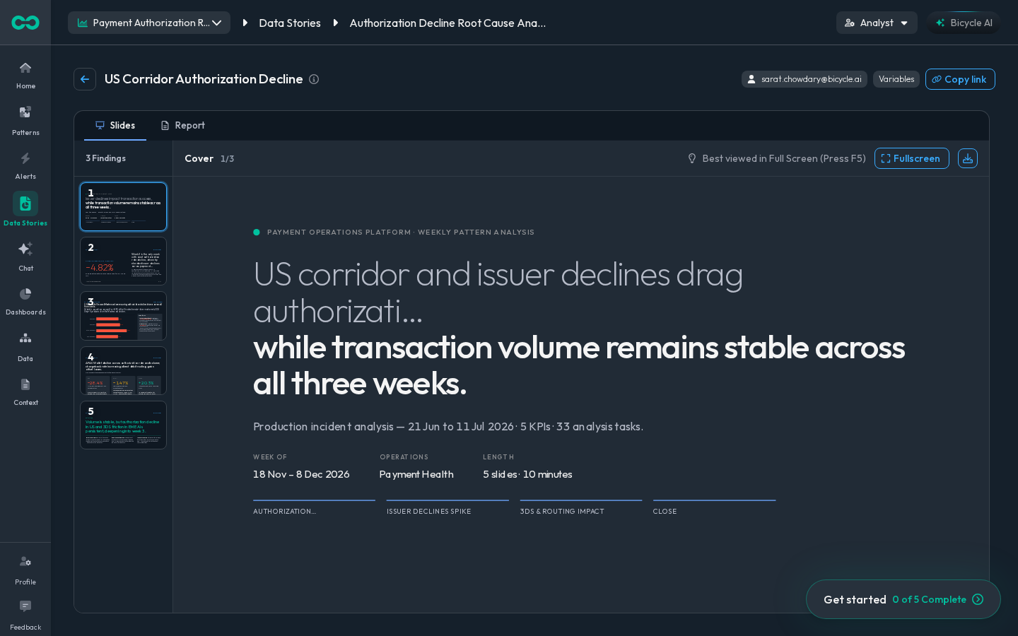 One shared data story for the review